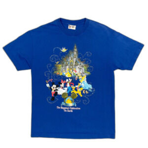 Disney Unisex Size Medium Blue Pullover Graphic T-Shirt